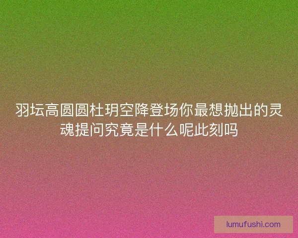 羽坛高圆圆杜玥空降登场你最想抛出的灵魂提问究竟是什么呢此刻吗