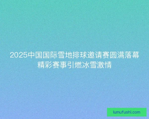 2025中国国际雪地排球邀请赛圆满落幕精彩赛事引燃冰雪激情