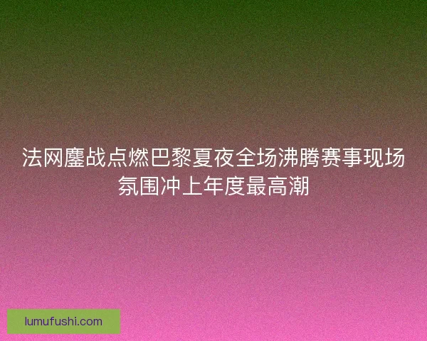 法网鏖战点燃巴黎夏夜全场沸腾赛事现场氛围冲上年度最高潮 法网鏖战点燃巴黎夏夜全场沸腾赛事现场氛围冲上年度最高潮
